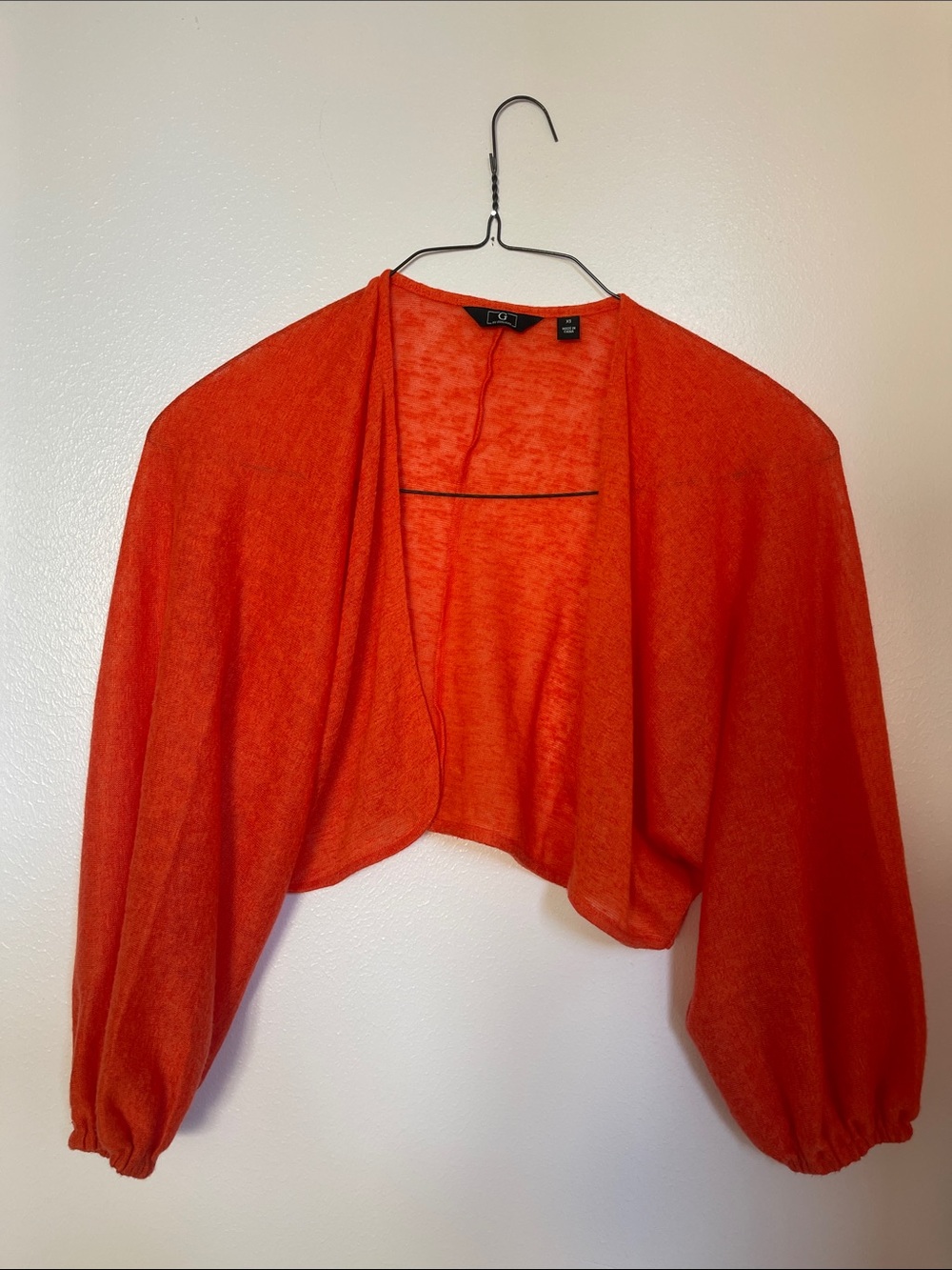 G by Giuliana Orange Open-Front Bolero Shrug